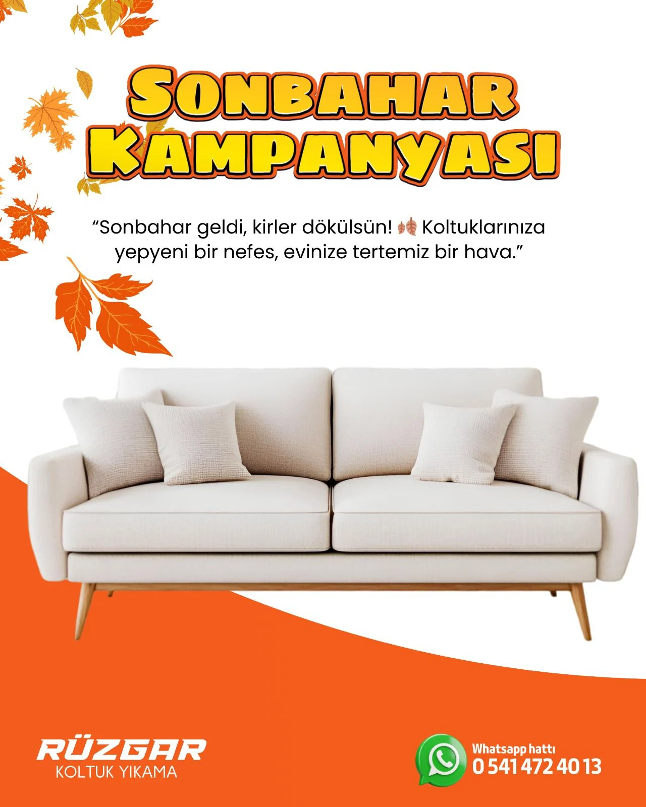 Sonbahar Kampanyası - Rüzgar Koltuk Yıkama Çanakkale